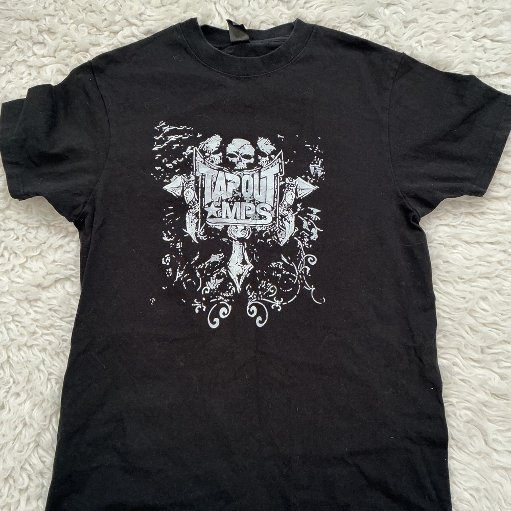 Tapout MPS Graphic T-Shirt Mens Medium Black Skulls‎ MMA Heavyweight Classic Fit